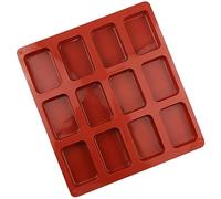 Moule Mini Cake Moule à en silicone à 12 cavités Mini Moule A Cake Moule Mini Cake Silicone Moule A Mini Cake mini moule à Cake Design Mini Moule Silicone Moule A Cake Silicone (Red, One Size)