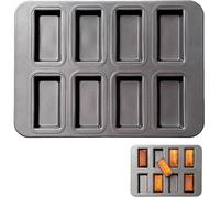 Moule Mini Cake, Moule Financier Metal 8 Troue Plaque À Mini Financiers - 25.5 X 20 Cm - Revêtement Antiadhésif, Acier Au Carbone