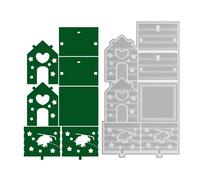 Moule modulaire en silicone en forme de maison de Noël pour projets d'artisanat et ornements festifs, veilleuse en résine, moule en silicone pour chalet de Noël