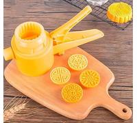 Moule Mooncake Moule à gâteau de lune orange avec tampons biscuits en forme fleur for la cuisson gâteaux DIY, poids multiples(50g 4Pcs)