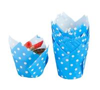 Moule Muffin Gobelets en papier for Cupcakes tulipes, 100 pièces, doublure de résistante à l'huile, boîte muffins cuisson, outils décoration gâteaux, étuis Pour La Cuisson(Color28)