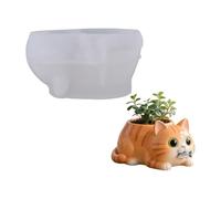 Moule multifonction en silicone en forme de chat et de fleurs pour la maison, la terrasse, les bijoux, les travaux manuels et les créations artistiques de cadeaux pour petites plantes