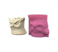 Moule multifonction en silicone pour pot de fleurs en forme de hibou - Convient pour vase fait main en résine et béton - Porte-stylo en silicone
