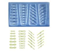 Moule multifonction en silicone transparent pour sculpter des ongles pour créer un beau motif floral en résine et des accessoires de salon de manucure