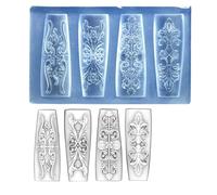 Moule multifonction en silicone transparent pour sculpter des ongles pour créer un beau motif floral en résine et des accessoires de salon d'art des ongles