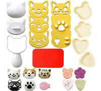 Moule Onigiri Moule Sushi Onigiri Kit Moule Onigiri Enfant Moule 8 Pièces | Forme de Chat Moule Onigiri Triangle Prune Cœurs d'amour Eoule de Riz Moule DIY Outil Onigiri Riz Moule Sushi Accessoires