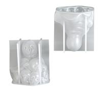 Moule parfumé en silicone pour les bricoleurs d'Halloween - Design de qualité alimentaire - Texture réaliste empilée en forme de crâne - Moules en silicone d'Halloween