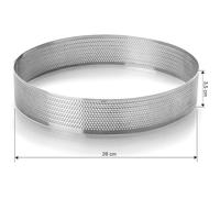 Lacor Moule arrière rond micro-perforé 68568 Acier inox 18/10 Ø28 cm H3,5 cm