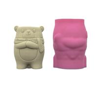 Moule polyvalent en silicone pour pots de fleurs d'ours - Déparation facile des accessoires de plantation de ciment pour la maison des amateurs