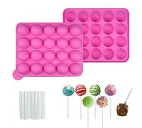 Moule Pop Cake, 20 Moule Sucette, Moulle Popcakes, Moules à Lollipop Bonbon Kommt mit 20 Lollipop Sticks, Moules À Sucettes en Silicone, Pop Cake, Pour Faire Sucettes Fudge