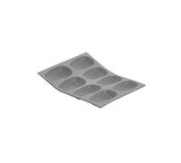 De Buyer - Plaque de 8 Madeleines ELASTOMOULE en mousse de silicone - 21 x 17,6 cm, portion 8 x 4,5 cm -, Gris