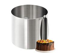 Moule pour anneau de pâtisserie - cercle de cuisson en acier inoxydable 20 cm | accessoire de four, cadre réglable pour gâteaux, gâteaux et desserts