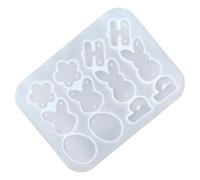 Moule pour bijoux et travaux manuels de Pâques | Moule en silicone pour bijoux avec motif de fleur, lapin et œuf pour famille, femme, homme, fille, école, maison