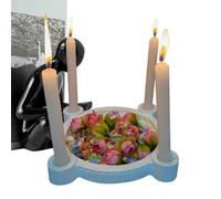 Moule pour bougeoir en résine pour moulage rond avec 4 trous pour | Décorations époxy faites à la main pour la création d'arts ménagers, travaux manuels, fête familiale