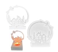 Moule Pour Bougeoir Photophore,Moules Pour Bougeoirs En Silicone,Décoration de moules en résine époxy pour arbre de Noël et maison - Moule en résine époxy de Silicone, pour bricolage, décoration de Ta