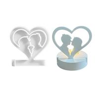 Moule pour bougies de couple, moule en silicone pour couples - Baiser | Résine époxy pour centre de table | Baiser Couple Amour Coeur DIY Art Artisanat Bougie Moules pour Photophores, Plateau, D
