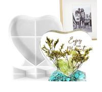 Moule pour cadre photo en forme de cœur - Moule en résine époxy de 13 cm, kit de moulage de cadre photo durable | Profitez de la résine faite à la main pour l'art de la maison, la décoration de table