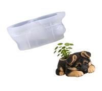 Moule pour chiot berger allemand avec détaillé de chien | Corps en silicone souple et flexible, bougeoir, retrait facile de la pièce finie après durcissement complet