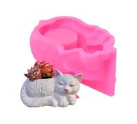 Moule pour jardinière d'animaux - Moule en silicone pour vase en forme de chat pour résine | créatif en résine époxy 3D pour la fabrication de porte-stylos de chandelier de vase de planteur de c