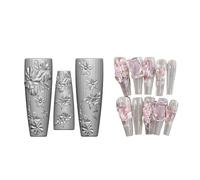 Moule pour ongles, Moule de formation timbre d'art d'ongle en Silicone multicolore(D)