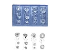 Moule pour ongles, Moule en Silicone for Nail Art, thème fleur, outil de formation manucure, multicolore(E)