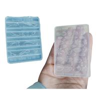 Moule pour ongles, Moule en Silicone résine for Nail Art, avec feuilles et formes d'oiseaux, for la formation de manucure, multicolore(Oh!)