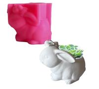 Moule Pour Pots De En Silicone | Décoration En Résine Époxy Pour Moulage D'Animaux 3D | Formes En Silicone Pour Lapin Pot De Vase Et Cactus - Pour Fabrication Artisanale Plâtre Argile H