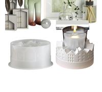 Moule pour Support de Bougie,Décorations en Silicone Arrondies en Forme de Maison,Moule Décoratif À Porte-Bougies - Pour Thanksgiving Anniversaire Fête Bureau Maison Chambre Appartement