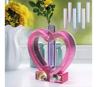 Moule Pour Vase En Forme D'hexagone Et De Coeur Avec Tubes À Essai - Outil De Création En Acrylique Et Silicone