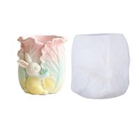 Moule pour vases en résine - Functional Portable, Silicone Lapin et, Chou Pascal Tasses à partir de, Bougie Parfumée Faire des Contenants Ciment | Multipurpose Outdoor Indoor Utility