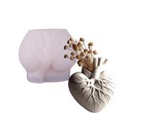 Moule pratique en résine de silicone avec texture détaillée en forme de cœur, adapté pour les projets d'artisanat de jardinière, moule en forme de cœur