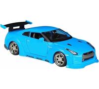 moulé Pression l'épour Chelle 1:24 pour Nissan GTR Skyline 2009 Modèle réduit Voiture Alliage sous Reproduction Statique Idéal collectionneurs Amateurs(Bleu)