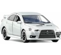 moulé Pression l'épour Chelle 1:32 pour Mitsubishi Lancer Evo modèle réduit Voiture Simulation avec Sons lumières dynamiques Jouet Alliage Cadeau(Blanc)