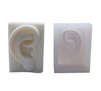 Moule professionnel 3D en silicone souple pour oreille, bouche, nez, plâtre, cire, savon, artisanat, décoration, moule 3D en silicone pour la fabrication d'oreille, bouche, yeux, nez réutilisable