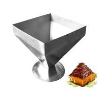 Moule pyramide en acier inoxydable, Shaper de pagode métallique réutilisable, 11x11x10cm / 4.33x4.33x3,94 pouces Moule de cuisson résistante à la chaleur pour les pâtisseries de riz gâteau chinois zon