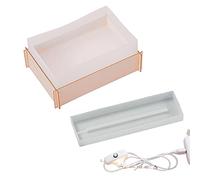 Moule rectangulaire en silicone avec fil USB pour lampe LED de table, décorations de bureau, moules en résine époxy