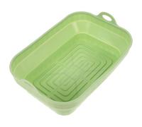 Moule Rectangulaire en Silicone Pliable pour Friteuse à Air, Réutilisable | Deux Poignées, Rainures D’égouttage, Résistant aux Déchirures, Protège le Panier, Convient aux Grilles Vapeur la Cuisson