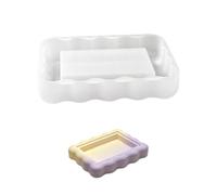 Moule rectangulaire pour décoration de table | Moule à plateau en silicone avec cavité fluide et creuse pour plâtre, résine, AC