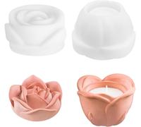 Moule Resine Epoxy Moule Silicone Resine Epoxy, Forme De Rose Facile À Démonter Pour La Fabrication De Bougies, D'aromathérapie