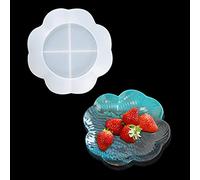 Moule Resine Plateaux à Fruits, Resin Coaster Mold, Moules en Silicone Fleurs Dessous de Verre, Moules Epoxy Coulée Plateau de Service pour la Décoration de la Maison (Moule Resine Plateau)
