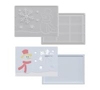 Moule Résine Porte-Billets,2 Pièces Pochoirs | Chaussette Bonhomme de Neige Flocon Boîte de Stockage Carte de Noël,pour Plâtre Résine Argile Fête Anniversaire