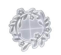 Moule réutilisable en forme de couronne de fleurs pour art en résine, projets d'artisanat, décoration d'intérieur, fabrication de bijoux - Moule en silicone souple pour artistes et artistes