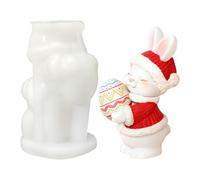 Moule réutilisable en résine en forme de lapin de Pâques, 4,6 x 3,6 x 7 cm, moules d'aromathérapie pour les vacances, les anniversaires, les bureaux, la chambre, le bureau, la semaine, l'école, le