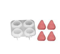 Moule réutilisable en silicone en forme de fraise pour aromathérapie 3D pour bougies et savons pour tous les niveaux de compétence