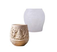 Moule réutilisable en silicone pour plantes - Motif arbre de vacances - Outil d'artisanat - Texture pour bijoux en résine - Moule en relief pour sapin de Noël