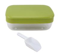 Moule réutilisable et flexible pour glaçons ronds, plateau à glaçons avec couvercle et bac, plateau à glaçons sphériques à dégagement facile pour cocktails, café glacé, en silicone (Vert multicouche)