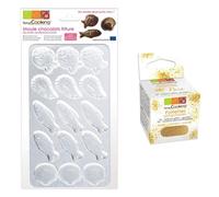 Moule rigide pour fritures en chocolat + paillettes dorées Scrapcooking
