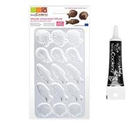 Moule rigide pour fritures en chocolat + Stylo glaçage noir Scrapcooking