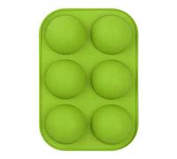 Moule rond en silicone 6 trous demi-sphères antiadhésifs pour gâteau Vert