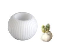 Moule rond en silicone avec motif texturé pour décoration en résine, supports de cire et pots de fleurs, moules ronds en silicone à rayures